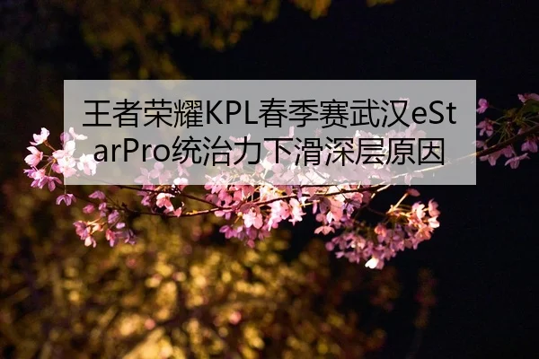 王者荣耀KPL春季赛武汉eStarPro统治力下滑深层原因